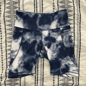 Old Navy Navy Tye Dye Biker Shorts with pockets.